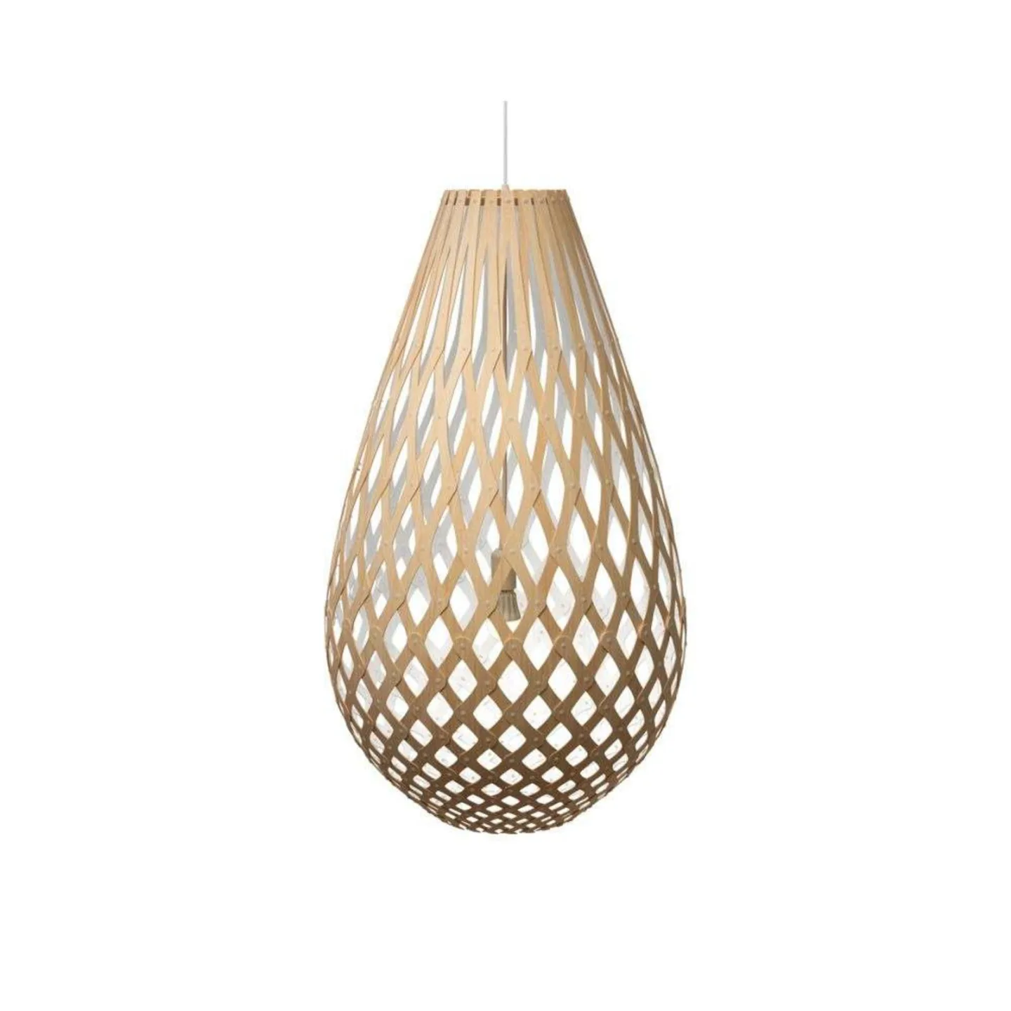 Koura Pendel H100 Hvit 1 Side - David Trubridge - Stue - Bambus