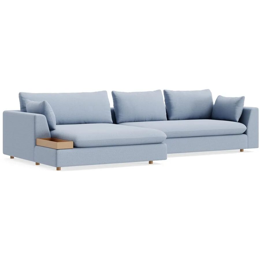Ecksofa Milou Links Stoff hellblau B 334 T 165 cm - Möbel Konfigurator: Traummöbel individuell zusammenstellen