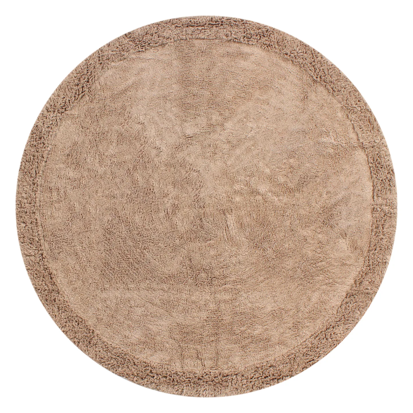 Runde tepper - Ebba Natural Cotton Shaggy (brun) (Størrelse: Ø 200 cm)