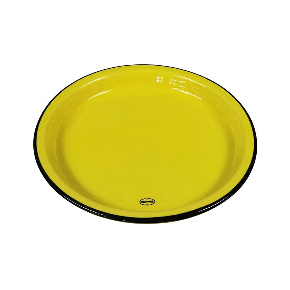 Assiett i retrostil Cabanaz 22 cm - Gul