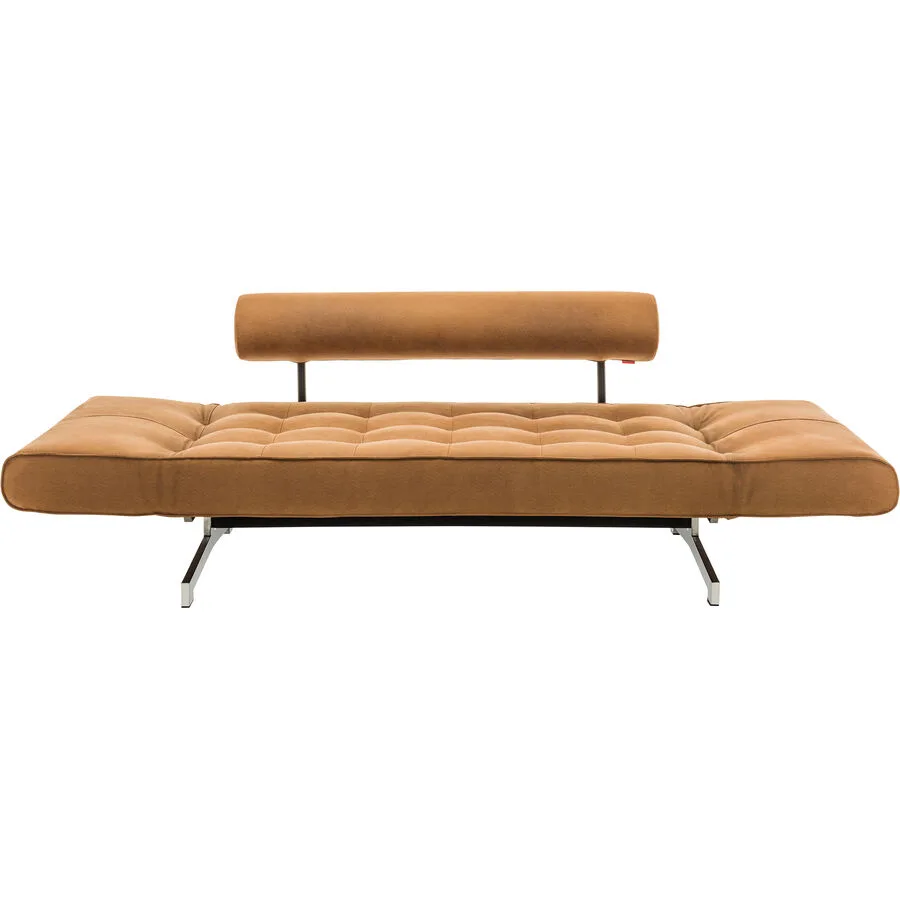 Innovation Bettsofa Ghia Braun, Silber Textilleder, Metall B 210 T 80 cm