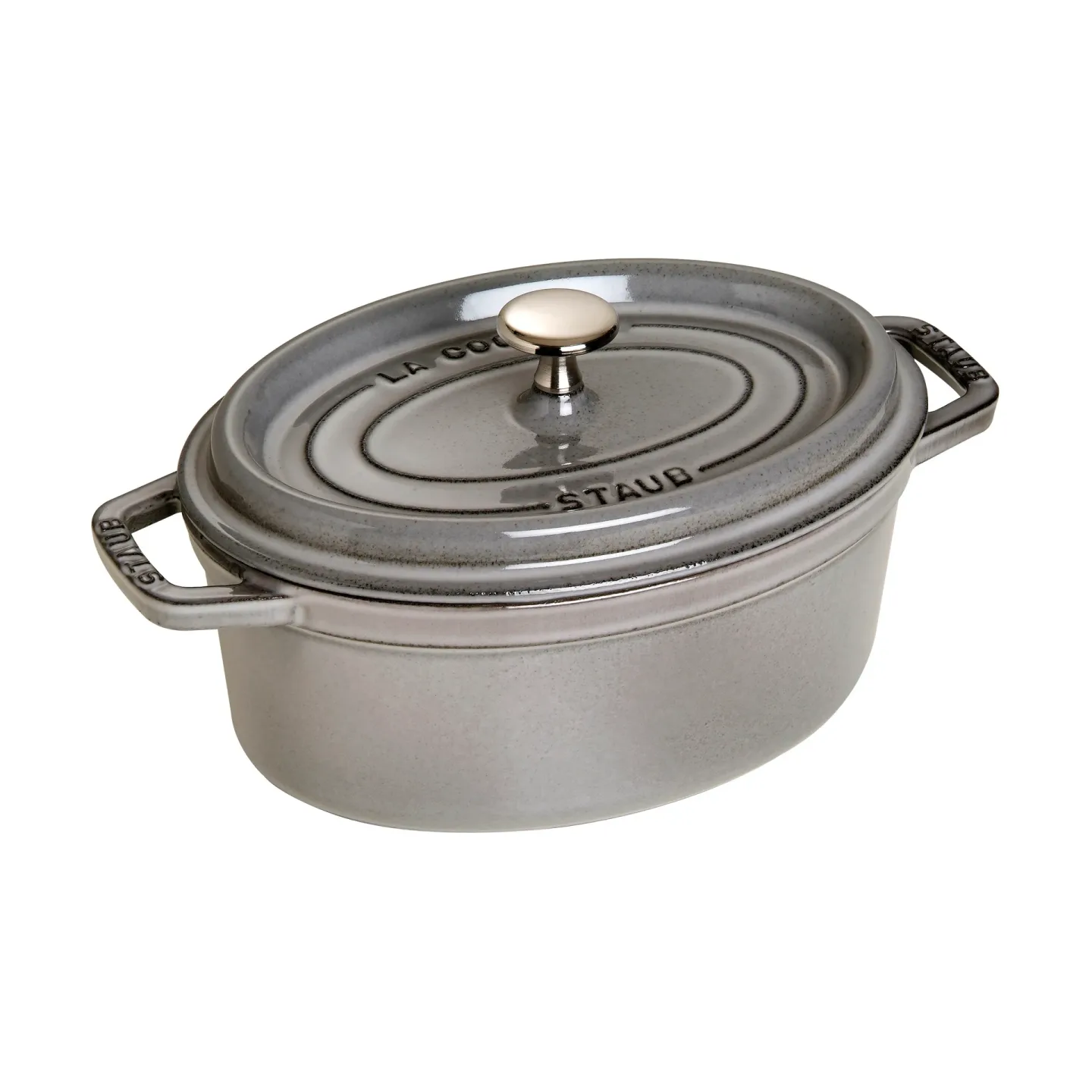 STAUB Staub La Cocotte ovaler Topf Gusseisen 2,35 L Grafitgrau