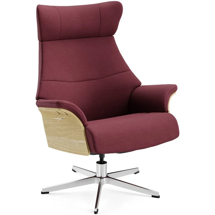 Conform Sessel Airness 29 plum Stoff, Eiche, Aluminium B 81 T 163 H 101 cm - Möbel Konfigurator: Traummöbel individuell zusammenstellen