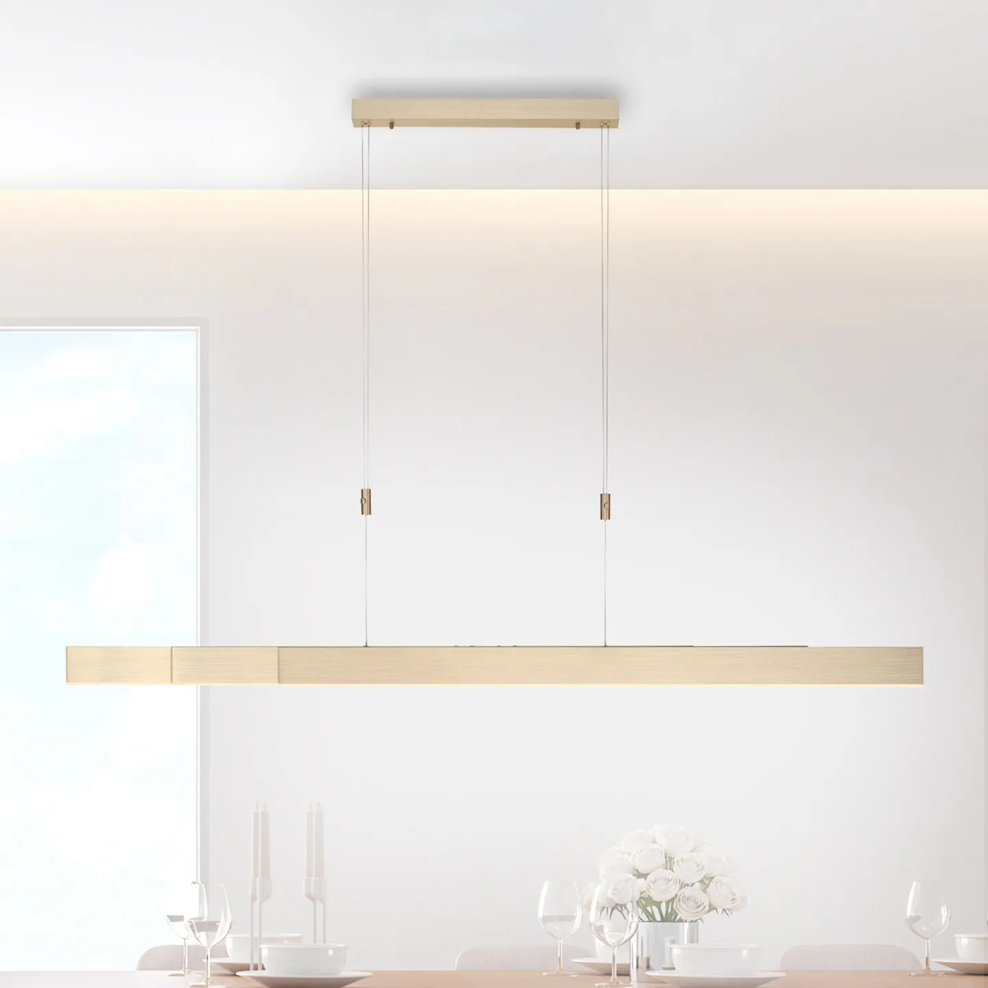 Moto LED-Hängeleuchte, imperial gold, dimmbar, CCT - PURE Pure Moto - Wohnzimmer - Modern - Metall - Einflammig