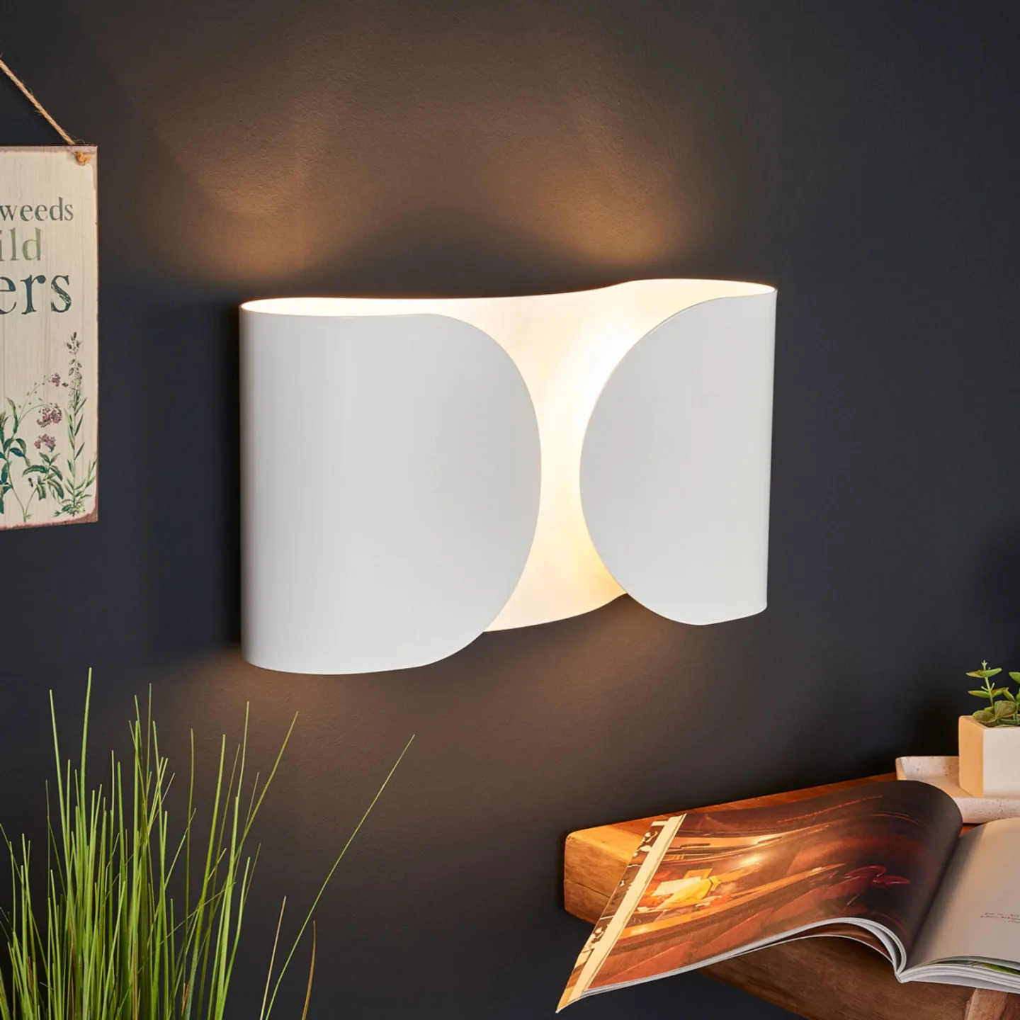 Foglio Wandleuchte Weiß - Flos - Wohnzimmer - Design - Metall - Eckig