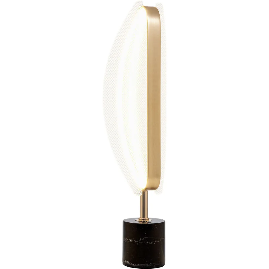 Tischlampe Delphine Schwarz/Gold Kunststoff/Metall 18 cm 63 cm - Material: Metall/Kunststoff - LED - Lichtfarbe: Extra warmweiss