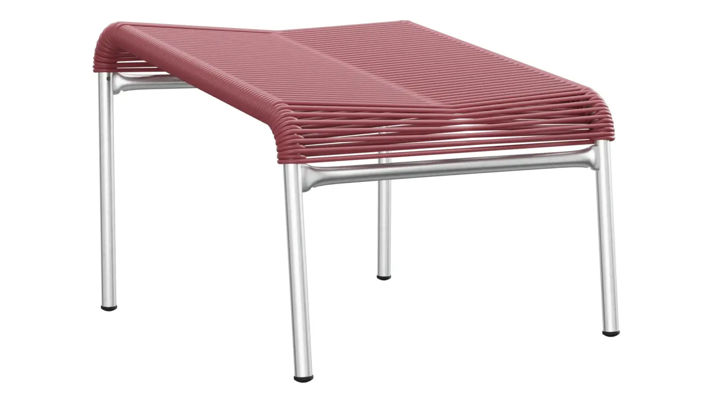 Schaffner Spaghetti-Fuss-Hocker Säntis Feuerverzinkt Rot | Schubiger Möbel