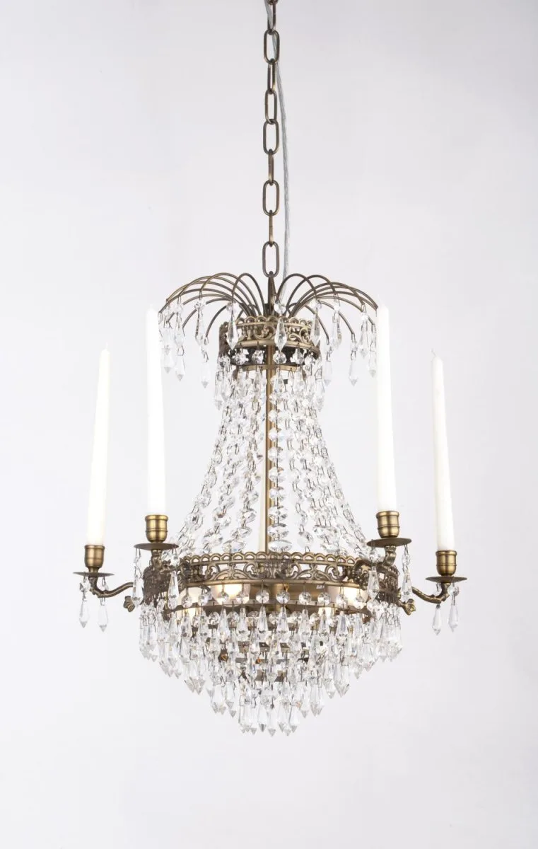 Norrsken Design - Empire Classic Ø50 - Kristallkrona - Antikmässing