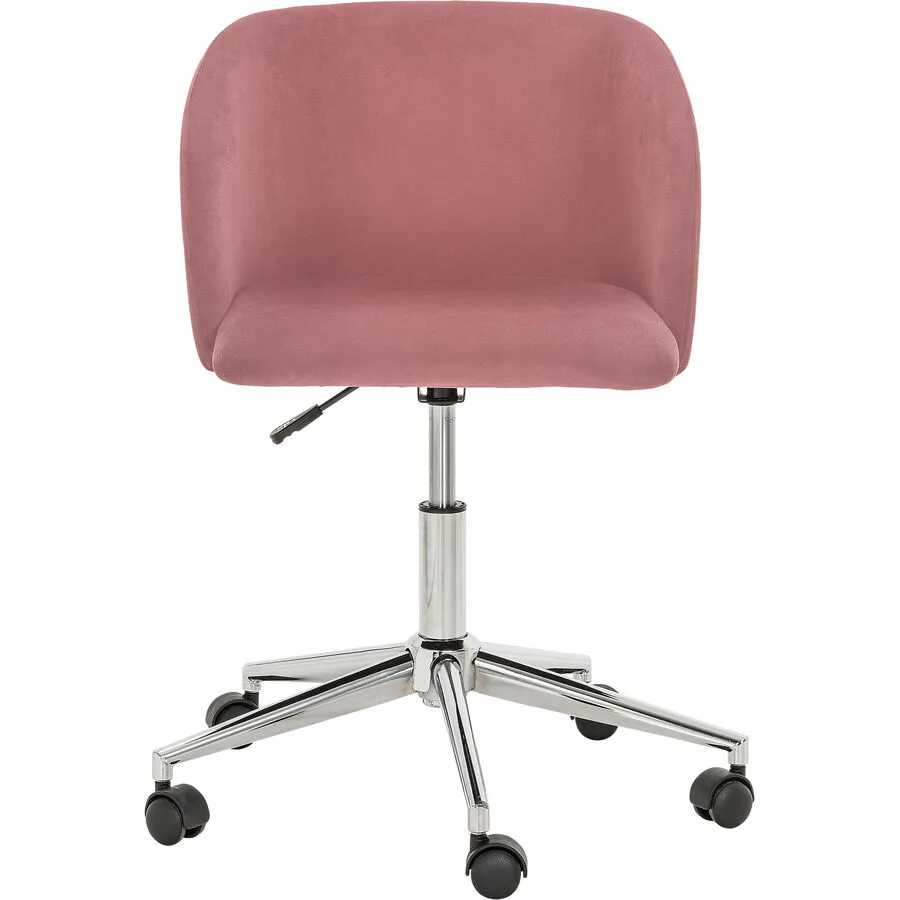 Bürostuhl Lia weinrot Samt/Metall/Alu/Kunststoff H 82 cm
