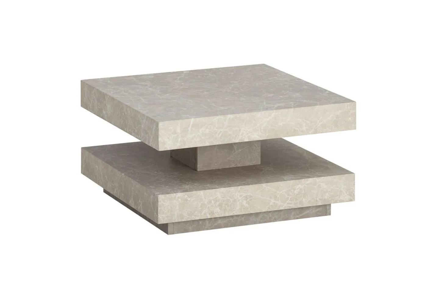 Soffbord Wohnling fyrkant 60 cm, stenoptikstil, modern look Beige - Beige