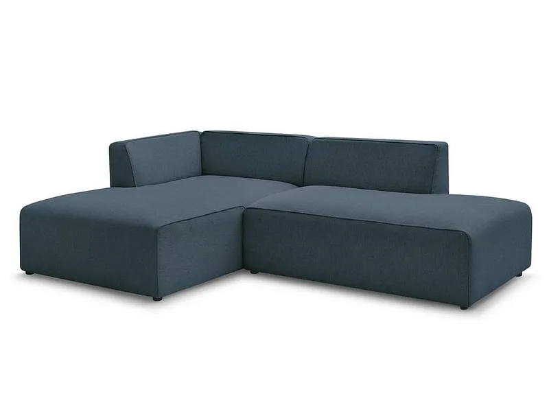 Ecksofa BOBOCHIC MEGEVE Stoff chiniert dunkelblau