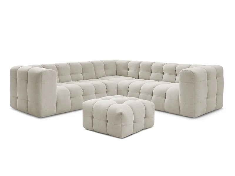 Ecksofa mit Hocker BOBOCHIC CLOUD Stoff beige
