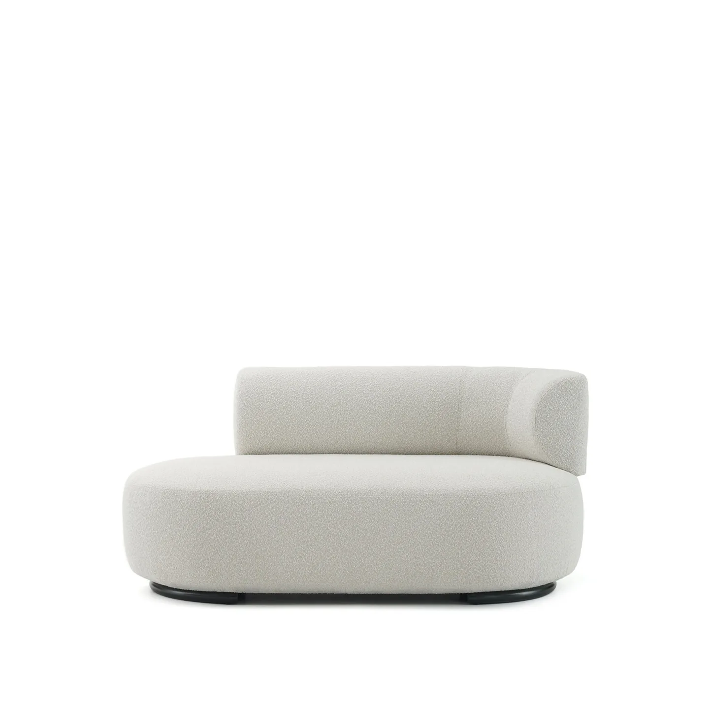 Kartell - K-Waiting Ottoman Right Backrest Bouclé Ecru - Soffor - Rodolfo Dordoni - Beige - Metall/Textilmaterial/Plast
