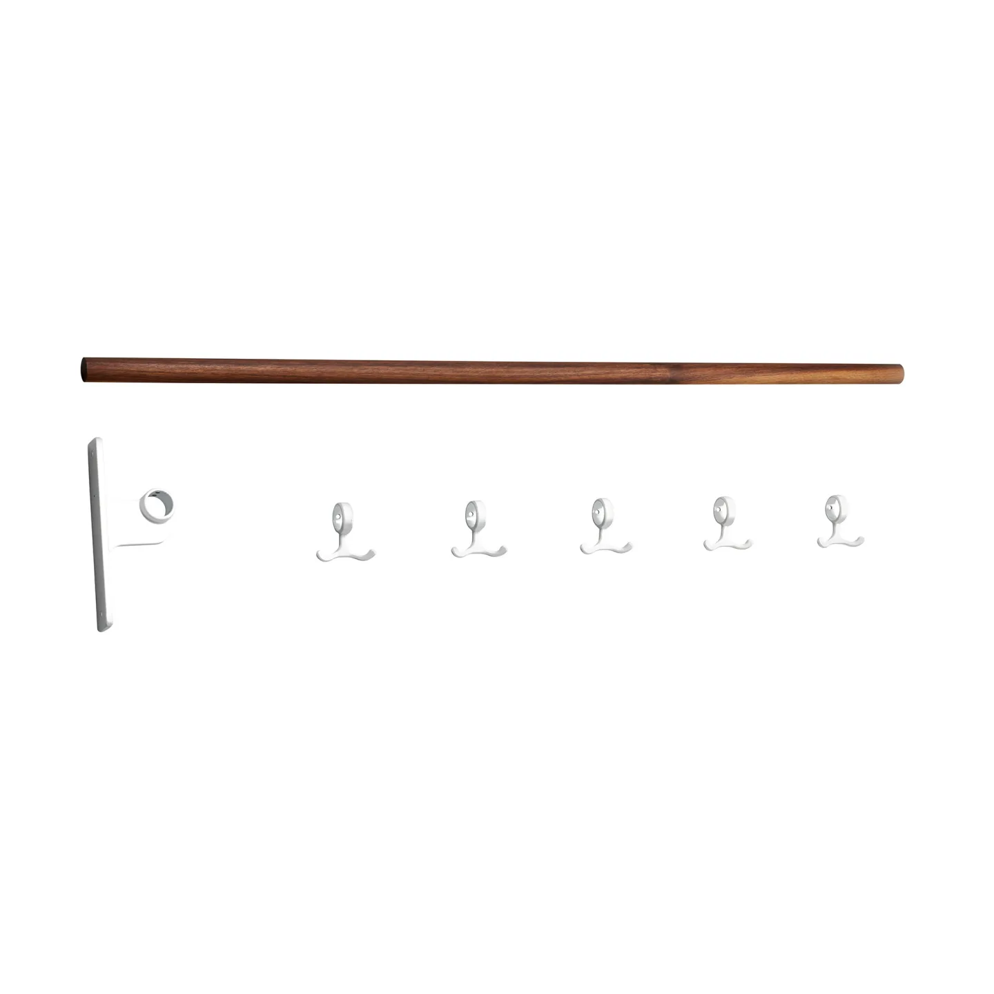 Essem Design - Nostalgi Kroklist Påbyggnad Valnöt/Vit, 100 cm - Klädhängare - Gunnar Bolin - Vit