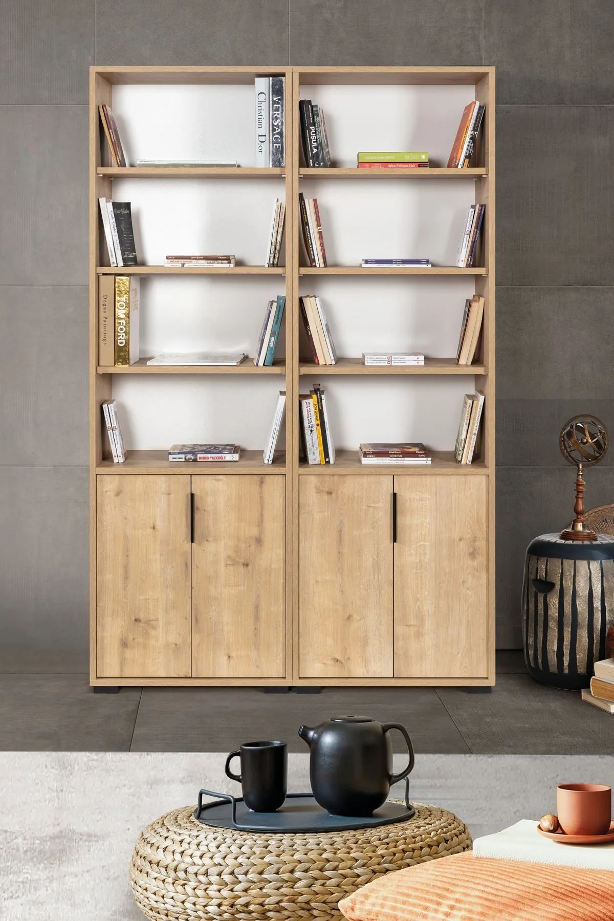 Pavio Bokhylla 120x187x30 cm - Sapphire Oak