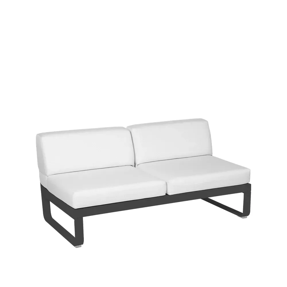 Fermob Bellevie Central modulsoffa 2-sits Anthracite (grå), off-white dyna