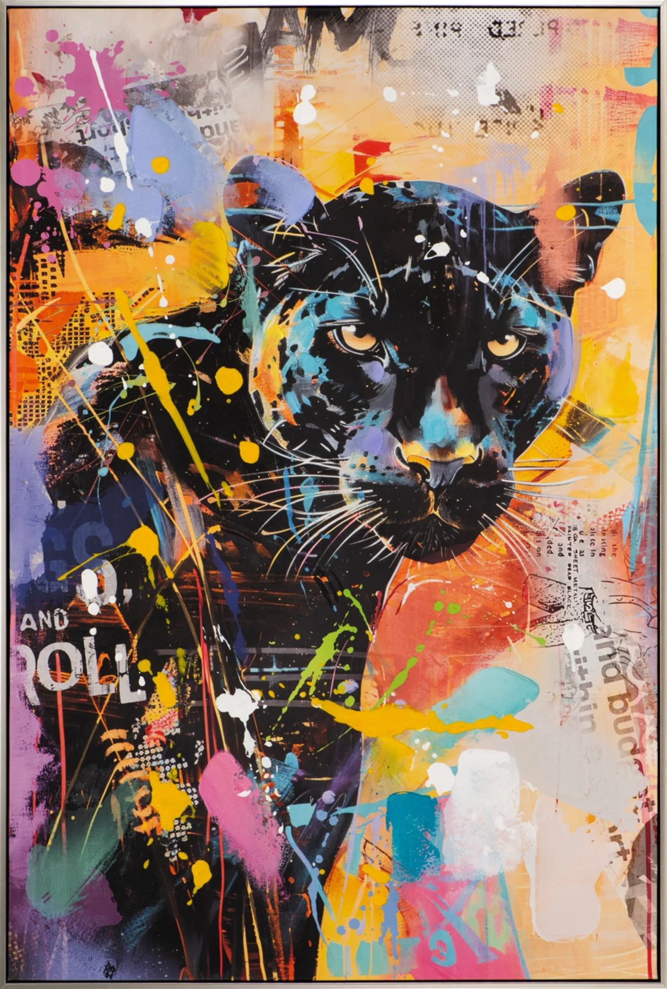 image LAND Gemälde Splashed Panther | Schubiger Möbel