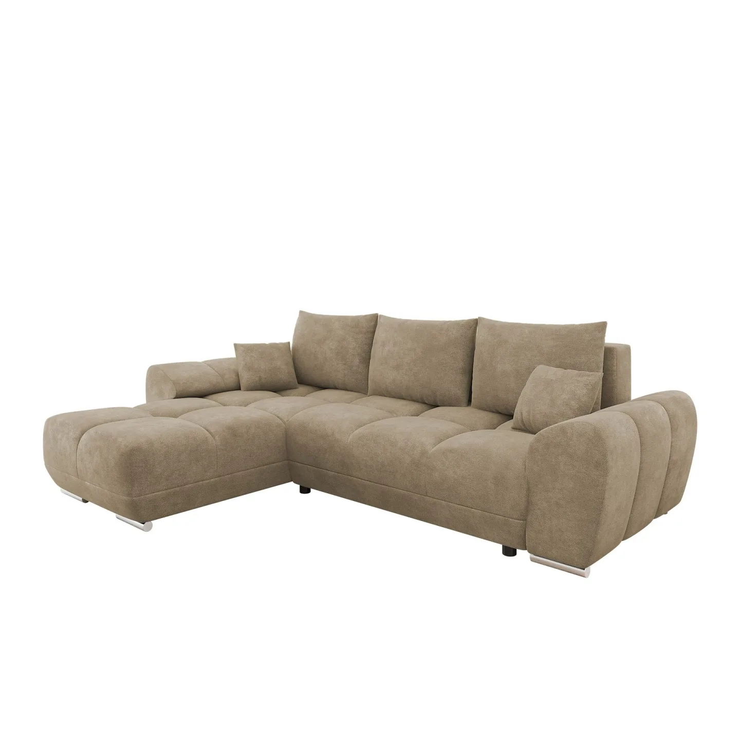 Simerly 4-sits Bäddsoffa divan vänster med förvaring - Beige