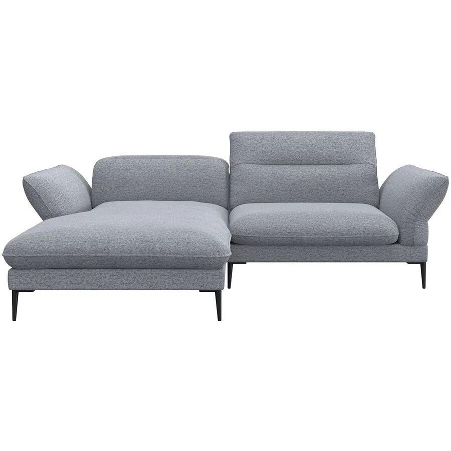 Ecksofa Tiara Links Stoff hellgrau B 241 T 88 cm