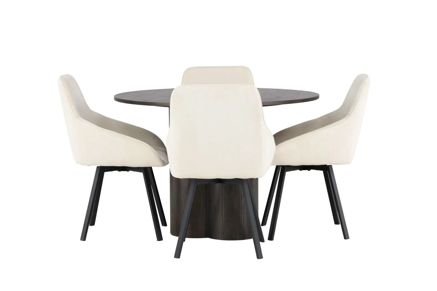 Olivia Matgrupp 110 cm Rund med 4 Rosie stolar - Beige