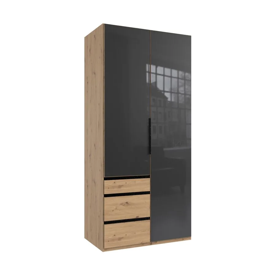 Kleiderschrank Sanko Eiche Nachbildung Holzwerkstoff B 100 cm