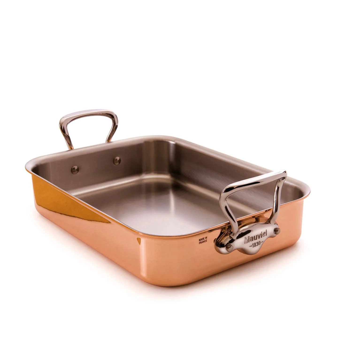 Mauviel - Roasting Pan M'150S Copper/Steel - 35 x 25 x 7 cm - Ugnsformar - Silver,Koppar