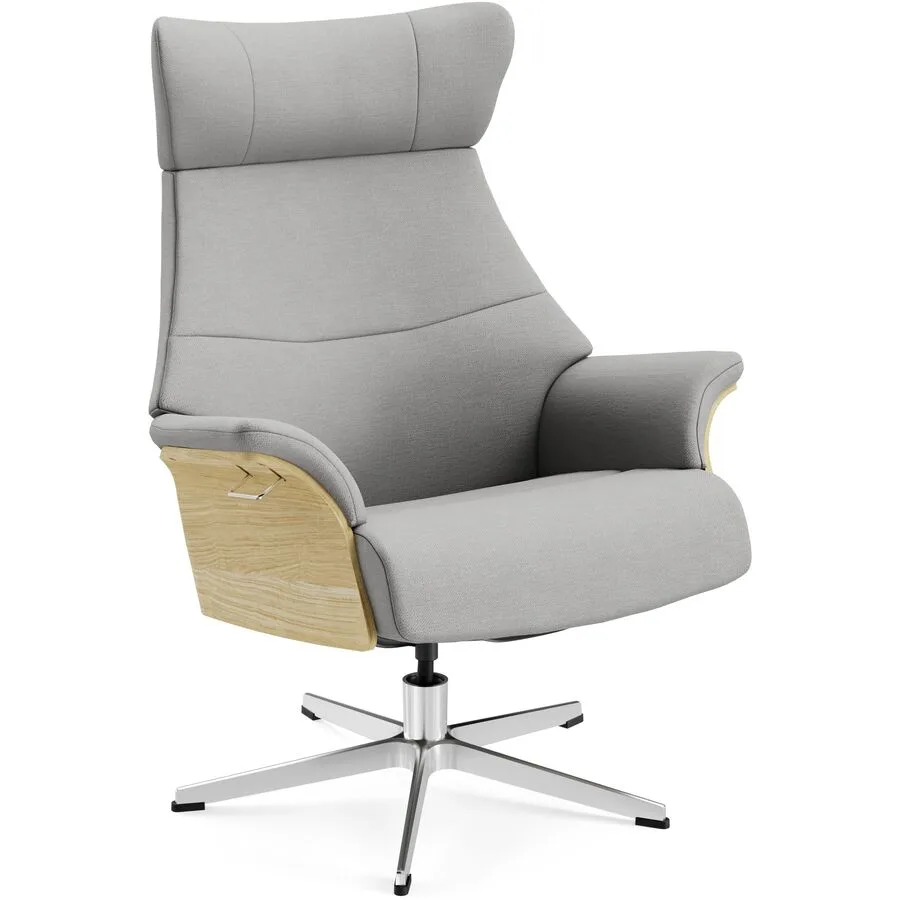 Conform Sessel Airness Lila/Beige/Silber Stoff/Holz/Aluminium 81 cm 163 cm - Farbe: 09 silver - Material: Stoff, Eiche, Aluminium - Möbel