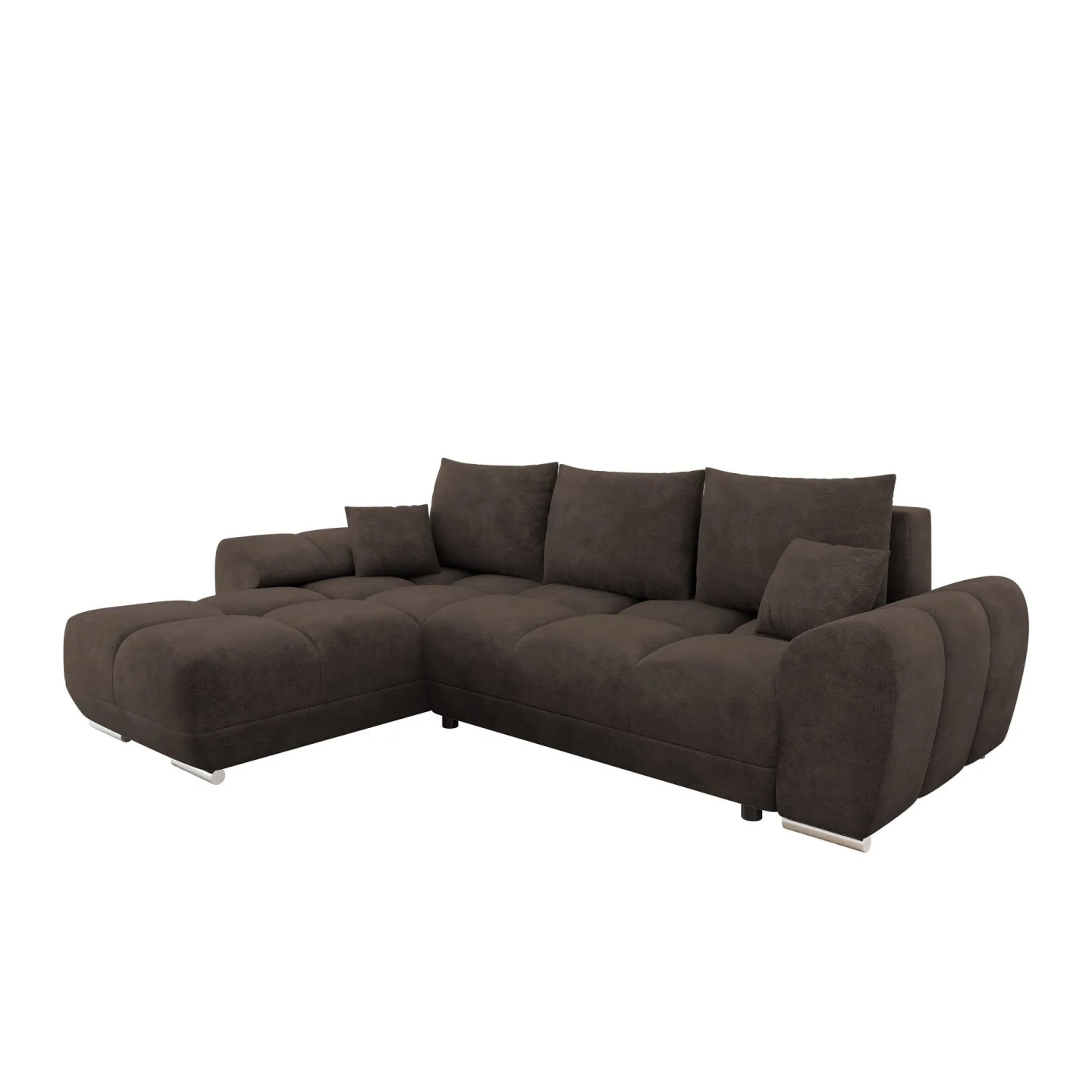 Simerly 4-sits Bäddsoffa divan vänster med förvaring - Brun