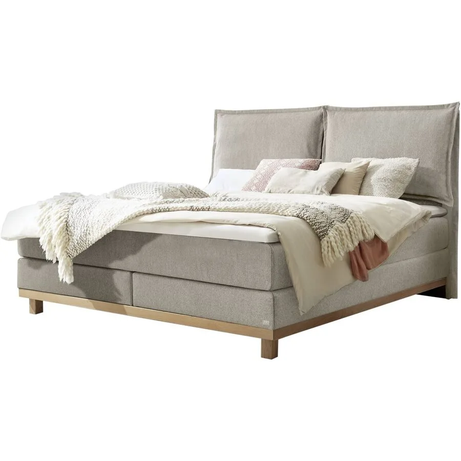Hasena Boxspringbett Zamora Light Grey Stoff 140 x 200 cm