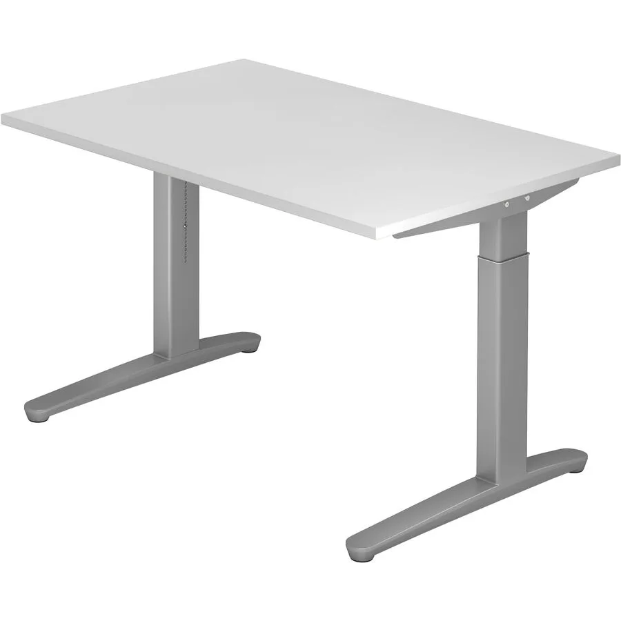 Schreibtisch Office weiss Holzwerkstoff Höhenverstellbar B 120 T 80 cm