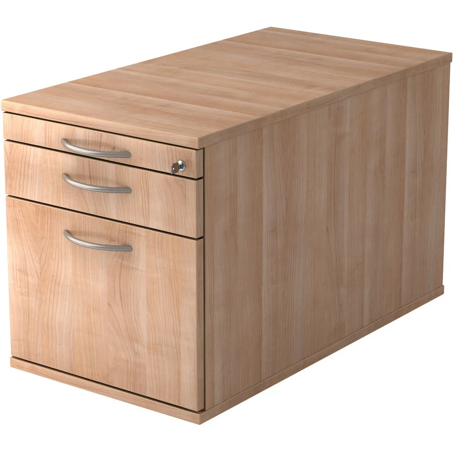 Rollcontainer Office nussbaum/Aluminium gebürstet Holzwerkstoff B 42.8 cm H 51.2 cm