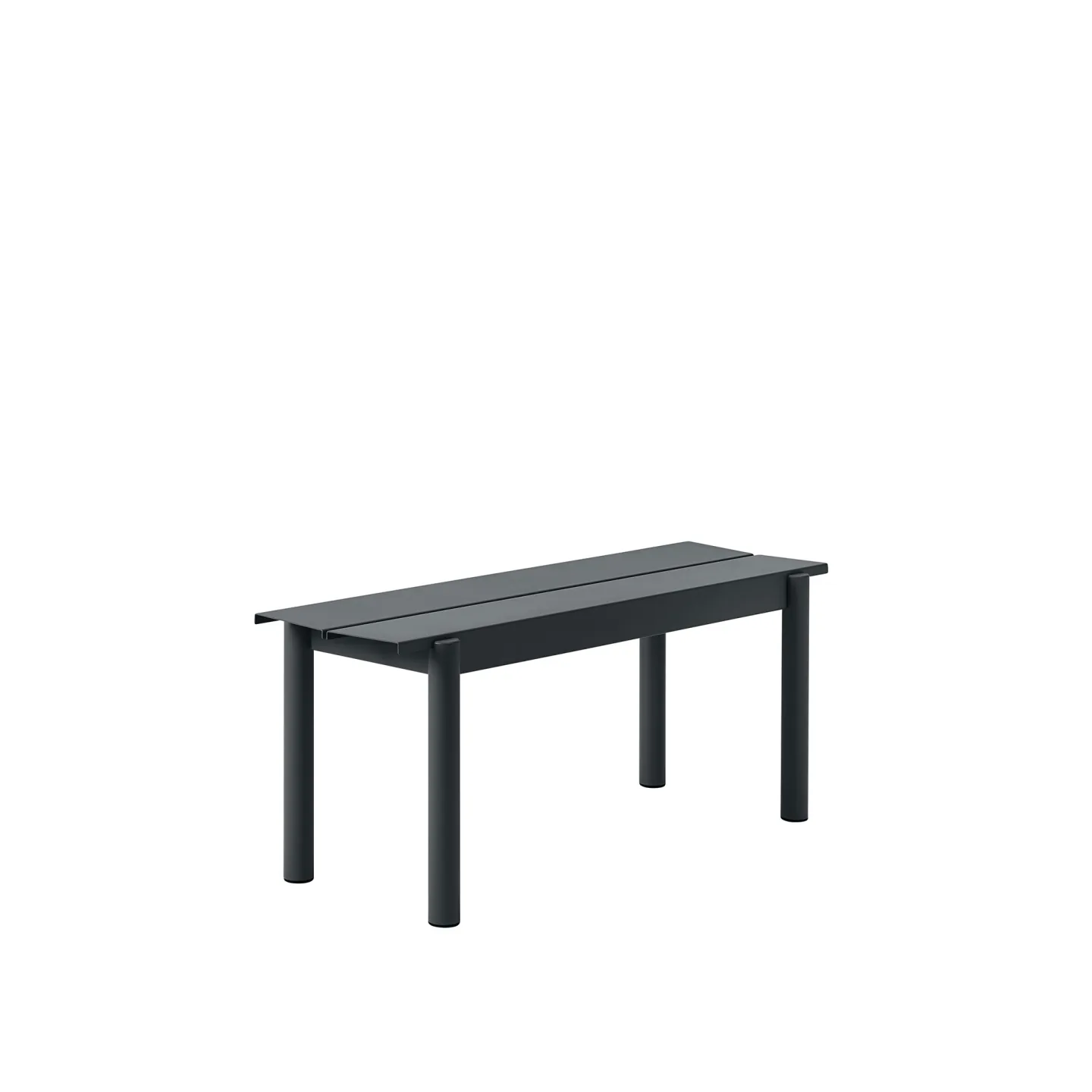 Muuto - Linear Steel Bench 110cm Black - Trädgårdsbänkar - Thomas Bentzen - Svart - Metall