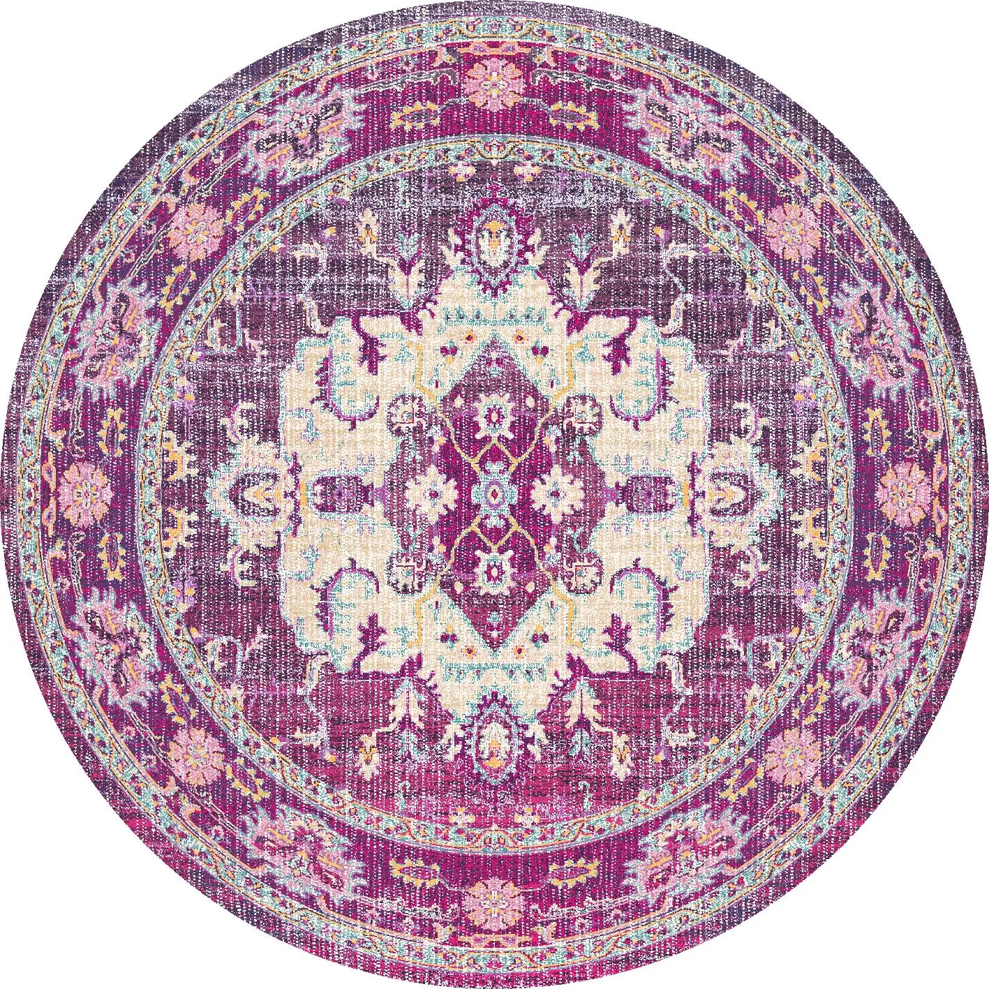 Rundt teppe - Siliana (rosa) (Størrelse: Ø 160 cm)
