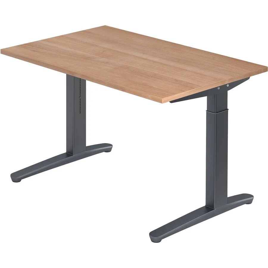 Schreibtisch Office nussbaum Holzwerkstoff Höhenverstellbar B 120 T 80 cm