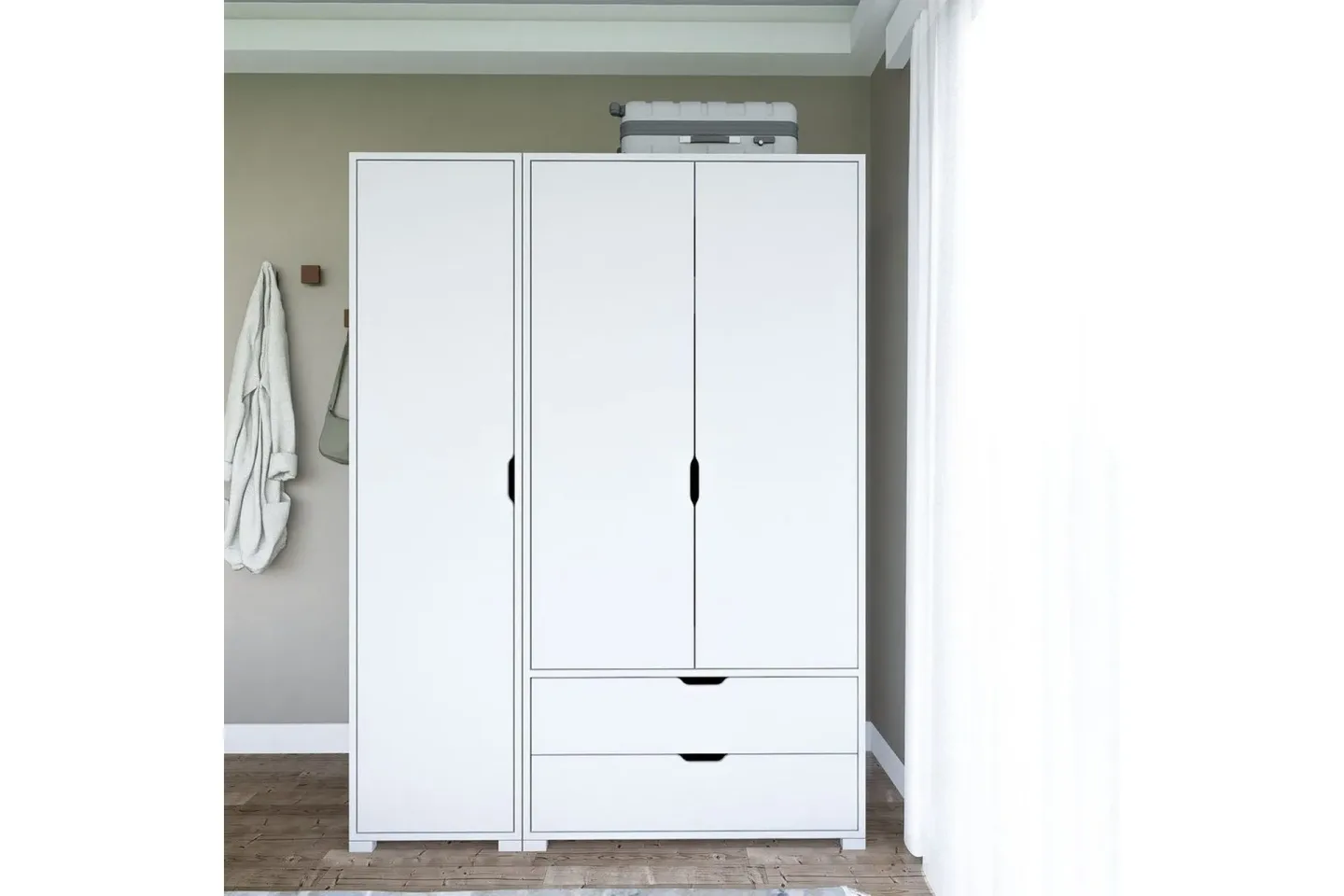 Durusu Garderob 130x183 cm - Vit