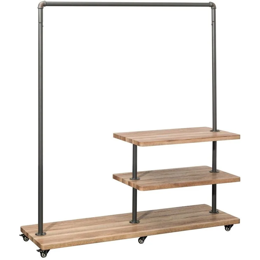 Garderobe Benoit dunkelgrau/natur MDF/Metall B 150 T 50 cm H 166.5 cm