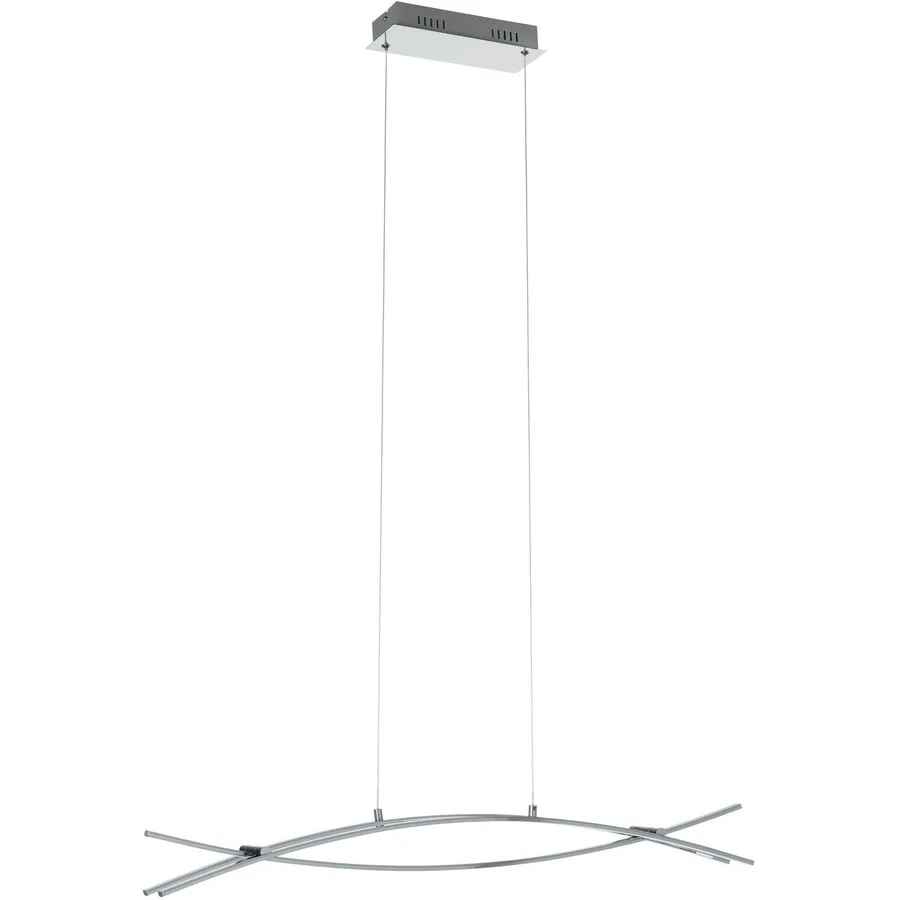 Pendellampe Nevado Weiss/Grau Aluminium/Kunststoff 90 cm 110 cm - Farbe: chrom/weiss - LED - Lichtfarbe: Warmweiss