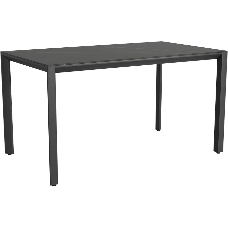 Gartentisch Tropea Schwarz matt / Kelya Mineralkeramik/Stahl pulverbeschichtet B 140 T 80 cm - Möbel Konfigurator: Traummöbel individuell