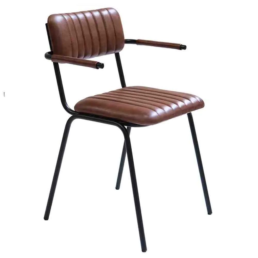 Matstol Diner brun/svart med armstöd Trademark Living