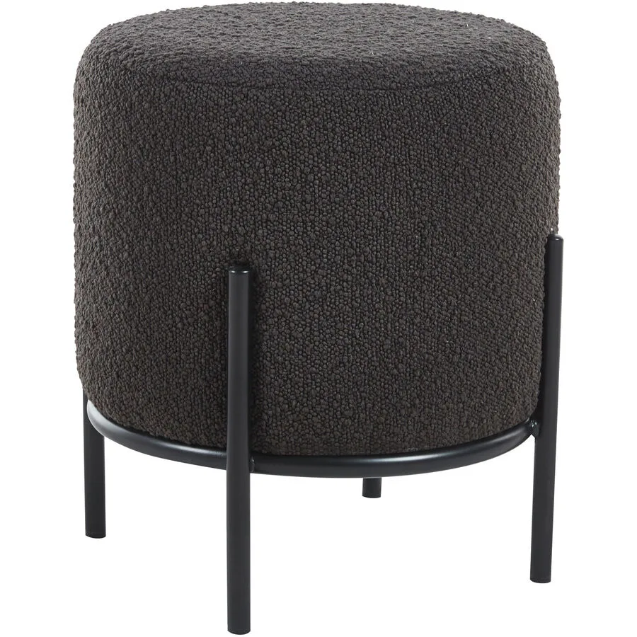 Hocker Sarina Anthrazit, Schwarz Stoff, Metall B 35 H 38 cm
