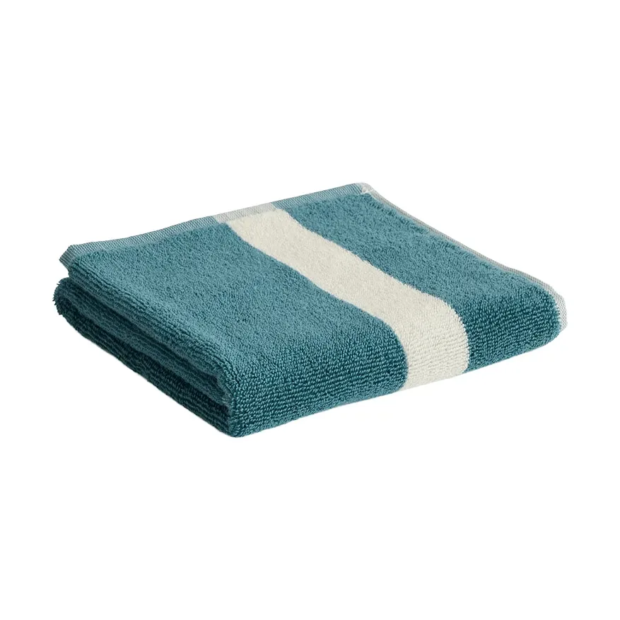 HAY Stripe Handtuch Petrol blue, 40x60 cm