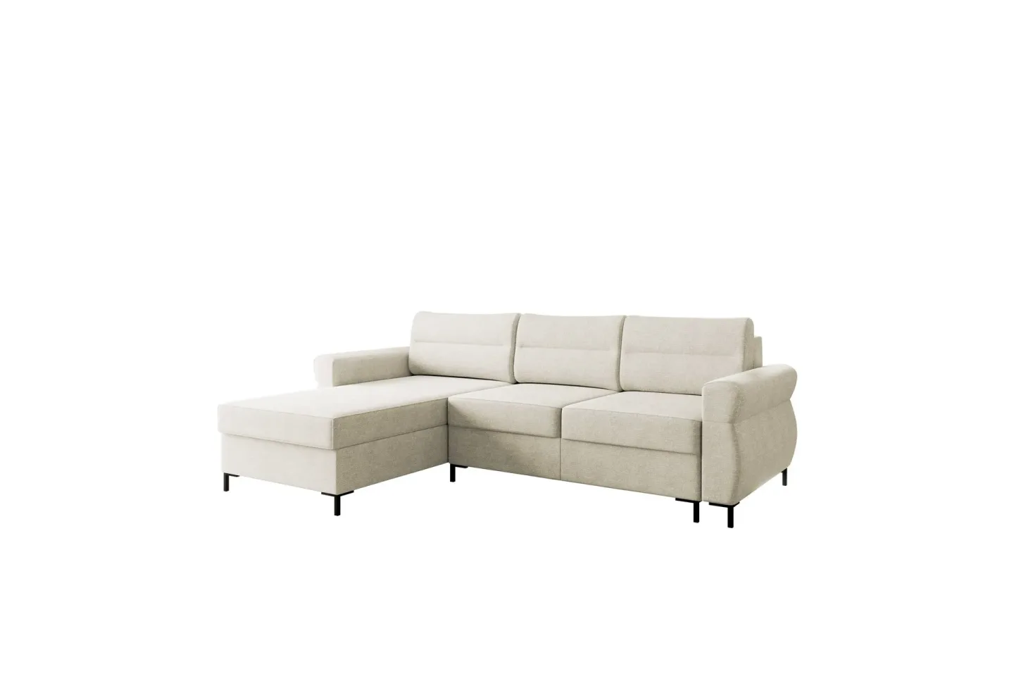 Busness Bäddsoffa med Divan 3-sits i Plysch - Beige