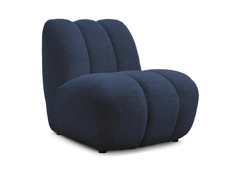 Sessel BOBOCHIC JANISSAIRE Boucle-Stoff dunkelblau