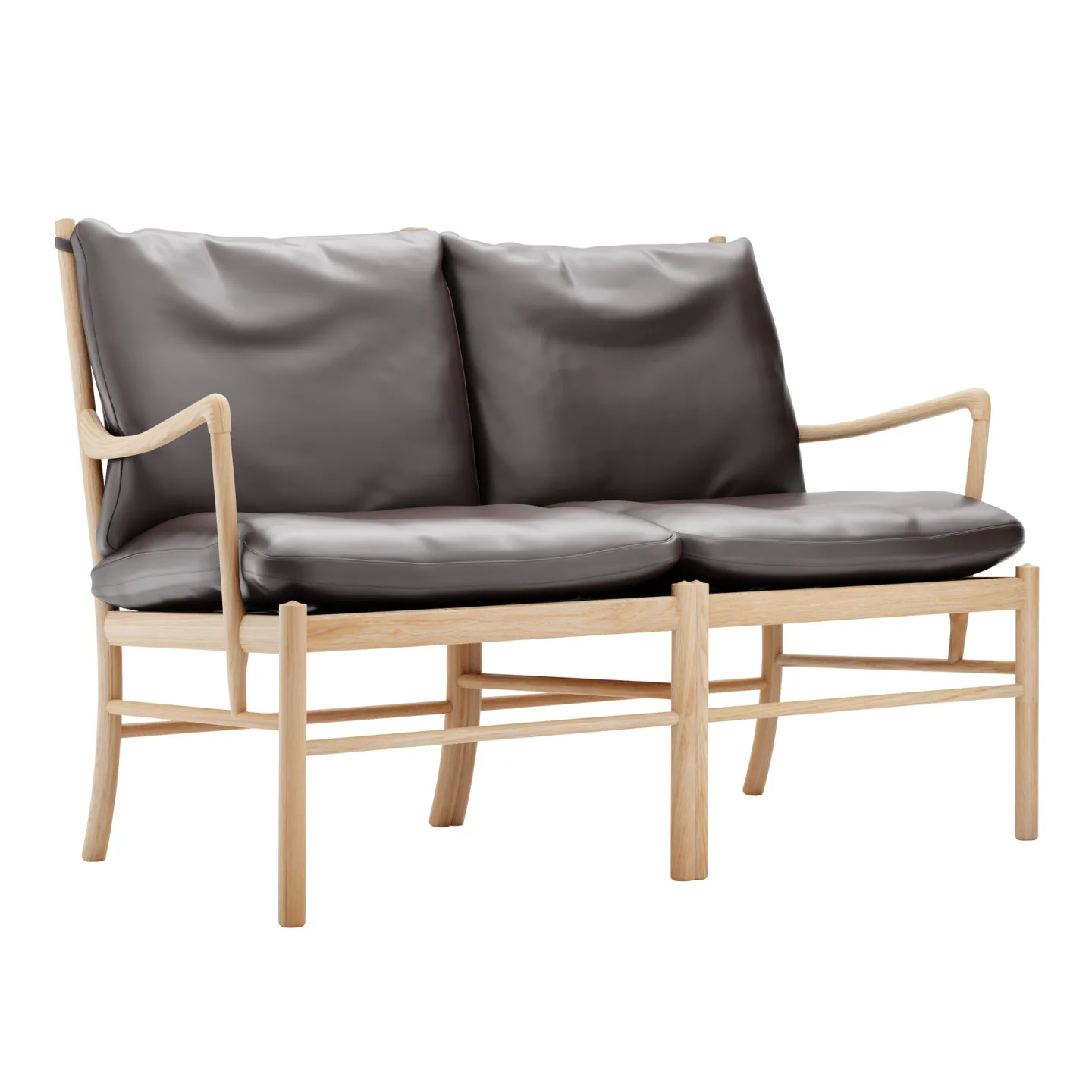 Carl Hansen - OW149-2 - Colonial Sofa, Oljad Ek, Lädergrupp B Thor - 306 - Soffor - Ole Wanscher - Brun