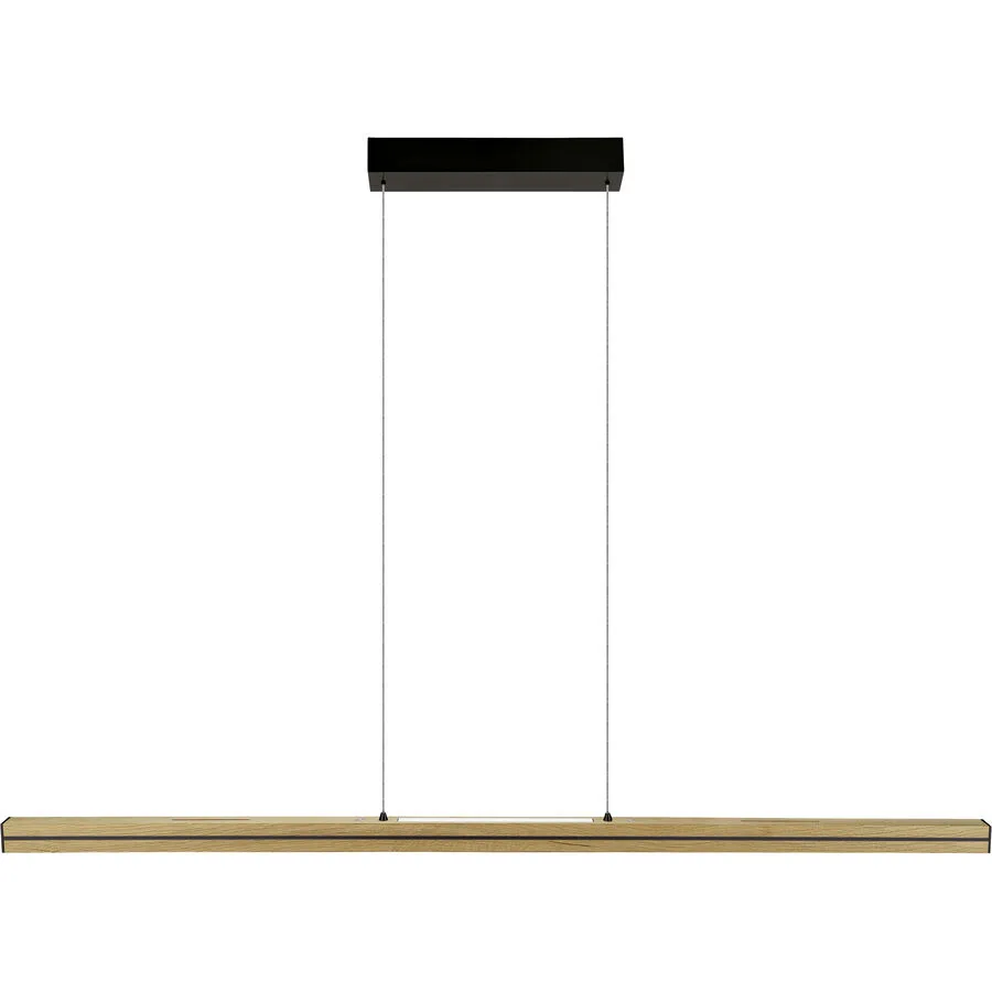 HERZBLUT Pendellampe Dana Schwarz/Braun Eisen/Holz 130 cm 160 cm - Farbe: natur/schwarz - LED - Lichtfarbe: Extra warmweiss - Helles Neutralweiss -