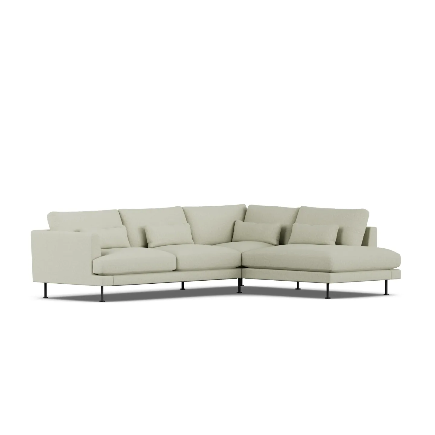 1898 Bredhult Sofa Luiza Beige 3981-Schwarzer Stahl, 3-sitzig A1