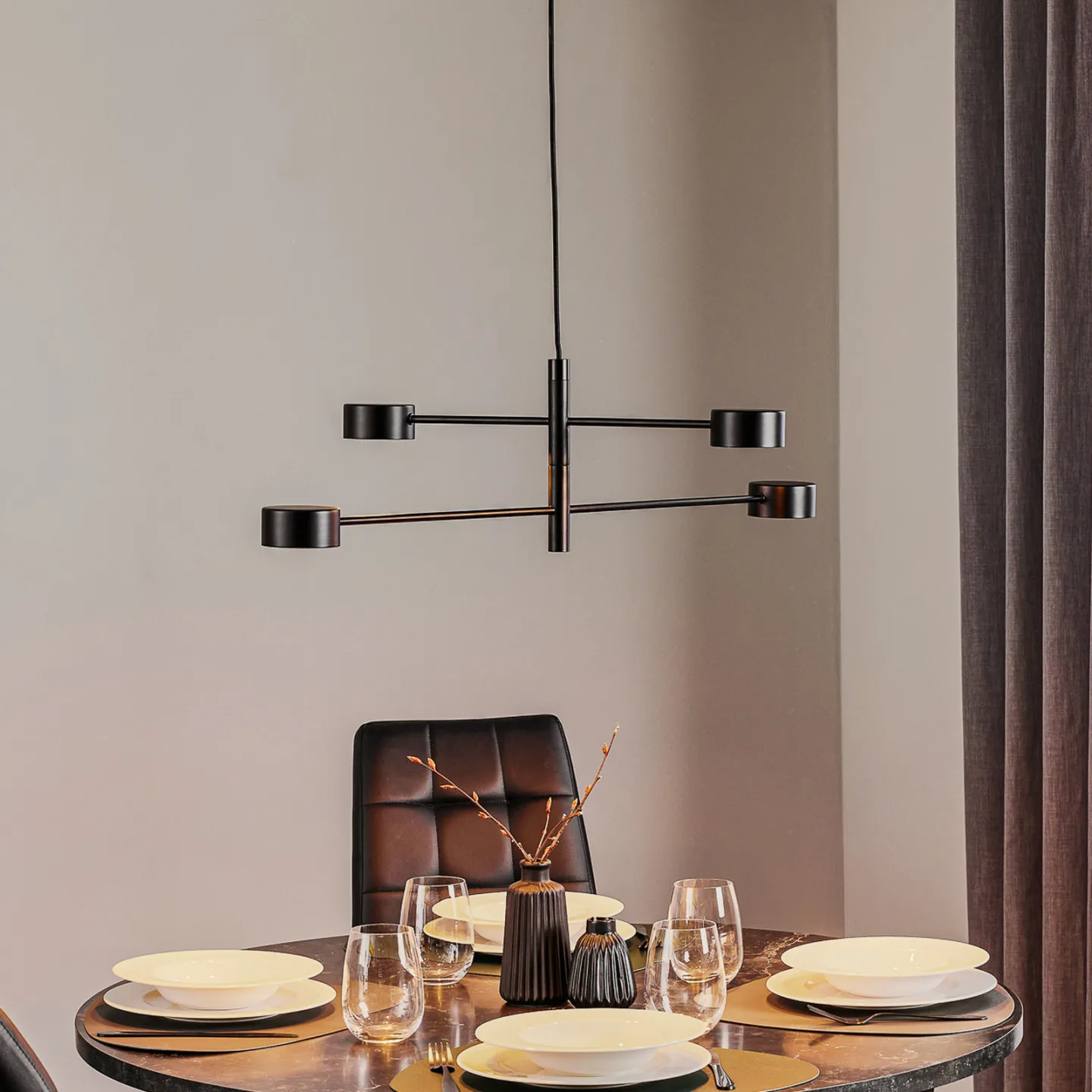Clyde 4 LED Pendelleuchte Black - Nordlux - Küche - Modern - Metall - Mehrflammig