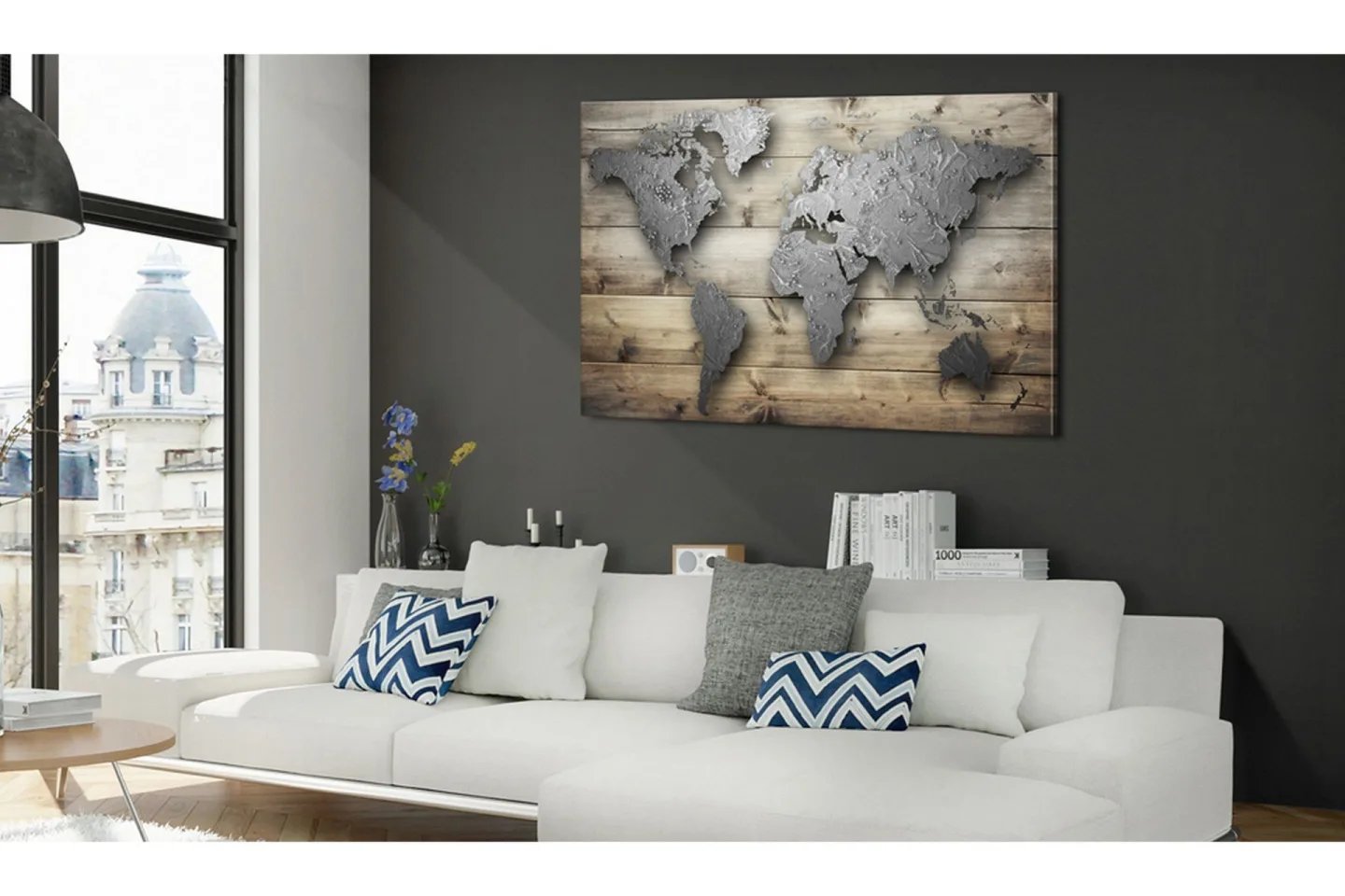 Tavla Silver World 90x60 -