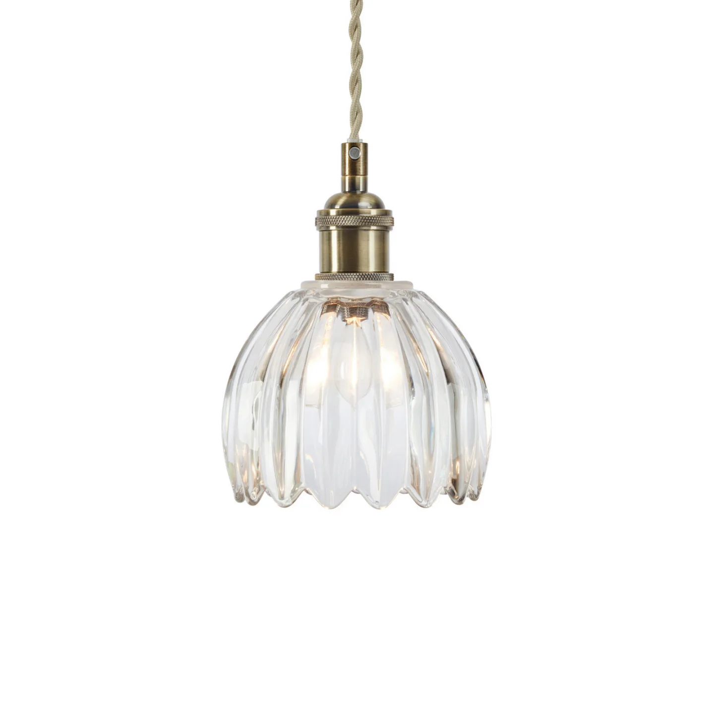Gota Hängeleuchte, altmessing/klar, Glas, Ø 13 cm, Stecker - Markslöjd Gotta - Wohnzimmer - Einflammig