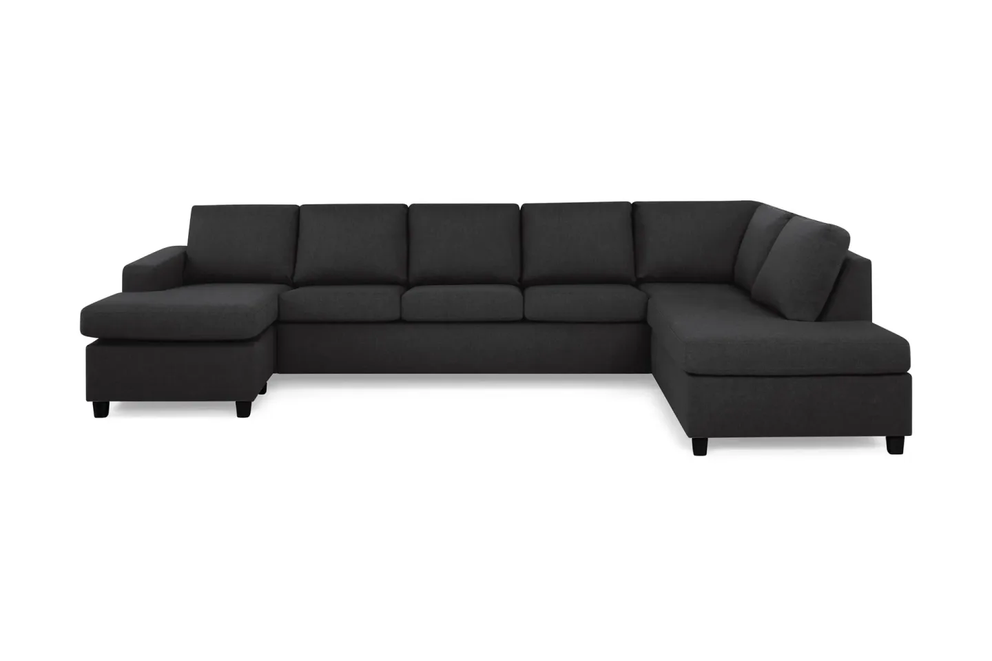 Crazy 5-sits Högervänd U-formad X-Large Soffa med Divan och Schäslong i Tyg - Antracit